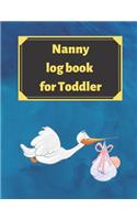Nanny log book for Toddler