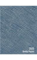 2020 Weekly Planner: 52 Week Start on Monday Blue Denim Print Calendar Schedule Organizer and Journal Notebook to help you plan and get organized