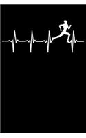 Runner Notebook: Run Heartbeat 6 x 9 Lined Ruled Journal Gift for Runners And Joggers (108 Pages)