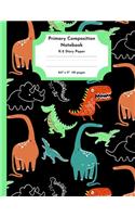 Primary Composition Notebook K-2 Story Paper 8.5" x 11" 110 pages: Dinosaur Theme