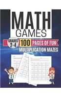 Math Games MULTIPLICATION MAZES 100 Pages of Fun Grades 2-4