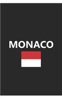 Monaco: Flag Country Notebook Journal Lined Wide Ruled Paper Stylish Diary Vacation Travel Planner 6x9 Inches 120 Pages Gift