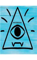 NoteBook: The Eye Artist On The Blue Cover This Notebook Journal Diary, 110 Dashed lines pages, 8.5" x 11", Date on top(1 The Eye Artist)