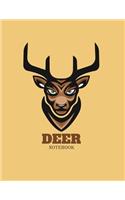 Deer notebook: Deer on yellow cover and Dot Graph Line Sketch pages, Extra large (8.5 x 11) inches, 110 pages, White paper, Sketch, Draw and Paint(3 Deer on Yellow Notebook)