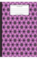 College Ruled Composition Notebook. 6" x 9". 120 Pages: Pink Stars Wallpaper Motif Pattern Cover. College ruled paper, medium ruled paper. For middle school to college. Composition notebook for teens and 