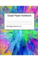 Graph Paper Notebook 150 Pages Size 8.5 X 11 Tie Dye