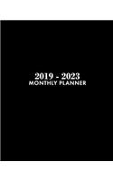 2019-2023 Monthly Planner: Black 5 Year Monthly Planner with Holidays: 60 Month Planner Calendar