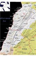 Modern Day Color Map of Lebanon Journal: Take Notes, Write Down Memories in this 150 Page Lined Journal