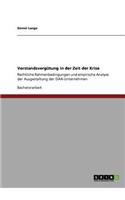 Vorstandsvergütung in der Zeit der Krise