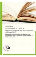L'Université Et l'Aide À l'Entrepreneuriat Au Mali