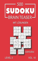 500 Sudoku Brain Teaser Samurai mit Lösungen