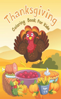 Thanksgiving Coloring Book for Kids Ages 4-8