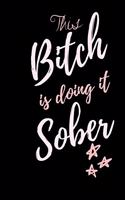 This BITCH is doing it Sober: A journalist notebook for recovery, self help and positivity. Journal Gift, Diary, Doodle Gift or Notebook 6 x 9 Compact Size- 100 Blank Lined Pages