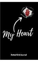 My Heart Dotted Grid Journal: A5 Dotted Grid Journal - Skizzenbuch - Sketchbook - Notizenbuch - Kreativbuch - Zeichenbuch - Weißhirsch - Geschenk für Studenten, Comiczeichner, Ma
