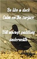 Be Like a Duck Calm on the Surface But Always Paddling Underneath: Journal for Paddling and Duck Lovers (Gift Notebook)