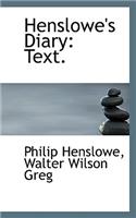 Henslowe's Diary: Text.