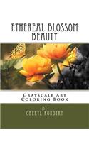 Ethereal Blossom Beauty: Grayscale Art Coloring Book