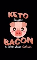 Keto because bacon: 6x9 Ketones - lined - ruled paper - notebook - notes