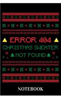 Error 404 Christmas Sweater Not Found - Notebook