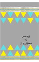Journal and Sketchbook: Triangle Pattern 120 Blank Lined Pages Writing Drawing Doodling Composition Notebook Diary