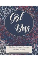 90 Day Project Planner: Girl Boss Red White & Blue