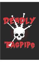 Deadly bagpipe: 6x9 Bagpipe - blank with numbers paper - notebook - notes