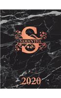 Samantha: 2020. Personalized Name Weekly Planner 2020. Monogram Letter S Notebook Planner. Black Marble & Rose Gold Cover. Datebook Calendar Schedule