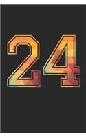 Blank Lined Journal, Notebook, Diary, Planner - 24 Lucky Number Sports Team No. 24 Age Year 1924 - 24th Birthday Gift For 24 Years Old Men and Women