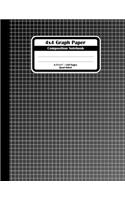 4x4 Graph Paper Composition Notebook: Square Grid or Quad Ruled Paper. Large Size Notebook, Black Shades Squares Book Cover.