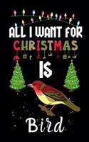 All I Want For Christmas Is Bird: Bird lovers Appreciation gifts for Xmas, Funny Bird Christmas Notebook / Thanksgiving & Christmas Gift