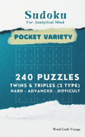 Sudoku for Analytical Mind (Pocket Size) Hard to Difficult Levels for Adults & Seniors