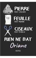 Rien ne bat Oriane - Notes: Noms Personnalisé Carnet de notes / Journal pour les filles et les femmes. Kawaii Pierre Feuille Ciseaux jeu de mots. Fournitures scolaires, premier