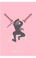 Ninja Journal: Dot Grid Journal - Ninja Samurai Sword Katana Cool Warrior Fighter Gift- Pink Dotted Diary, Planner, Gratitude, Writing, Travel, Goal, Bullet Notebo