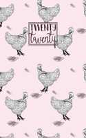 2020: A4 Diary Week on 2 Pages to View WO2P Journal - Horizontal Weekly Planner - Ink Chickens Pattern