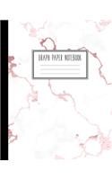 Graph Paper Notebook: Trendy White Marble and Rose Gold - 8 x 10 inches - 5 x 5 Squares per inch, Quad Ruled - Cute Graph Paper Composition Notebook for Children, Kids, G