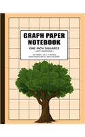 Graph Paper Notebook: 1 inch squares grid paper notebook, 100 pages, double-sided, non-perforated, 8.5 x 11 Inches (Letter Size)