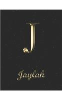 Jaylah: 1 Year Daily Planner (12 Months) - Yellow Gold Effect Letter J Initial First Name - 2020 - 2021 - 365 Pages for Planning - January 20 - December 20 