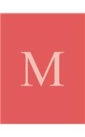 M: Monogram Initial M Notebook for Women and Girls-Geometric 100 Pages 8.5 x 11