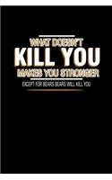 What doesn't kill you makes you stronger except for bears will kill you