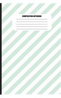 Composition Notebook: Candy Striped in Mint Green and White (100 Pages, College Ruled)