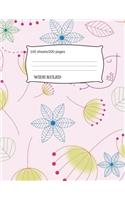 Floral Design Composition Notebook: Composition Book, Journal, Cute Notebooks, School Books (8.5 x 11 Large), Wide Ruled Paper, 100 Sheets