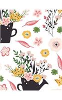 Flower Notebook: Flower Notebook Journal Lined Ruled Page For Girl Women Great For Writing Floral Blossom Leaves Nature Garden Watering Can Cute Princess Diary Note (32 Flower Notebook)