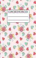 Composition Notebook: Awesome Cool Composition Journal Wide Ruled 8.5 x 11 in, 100 pages book for boys, kids, school, students and teachers (Cute Hearts Composition Books