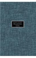 Book Lover's Reading Log: Book Tracker/Reading Log with Details and Ratings Blue/Gray Textured Design