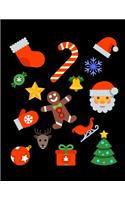 Merry Christmas Design Notebook Journal 150 Page College Ruled Pages 8.5 X 11