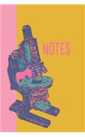 Notes: Colorful Pop Art Microscope Science 6 X 9, 120 Graph Paper Pages Notebook