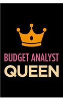 Budget Analyst Queen: Blank Lined Novelty Office Humor Themed Notebook to Write In: With a Versatile Wide Rule Interior: Pink and Orange Cover