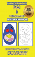 Trace and color worksheets (Emoji 3)