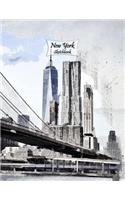 New York Sketchbook: Brooklyn 1, 8.5" x 11", 120 Pages: Drawing, Doodling or Sketching Books(1 8.5 X 11 Blank New York Sketchbooks for Drawing)