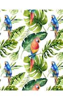 My Big Fat Journal Notebook For Bird Lovers Tropical Parrots Pattern 4: Jumbo Sized Ruled Notebook Journal - 300 Plus Lined and Numbered Pages With Index For Journaling, Writing, Planning and Doodling In Large 8.5 by 11 (4 Whopper Lined Journal)